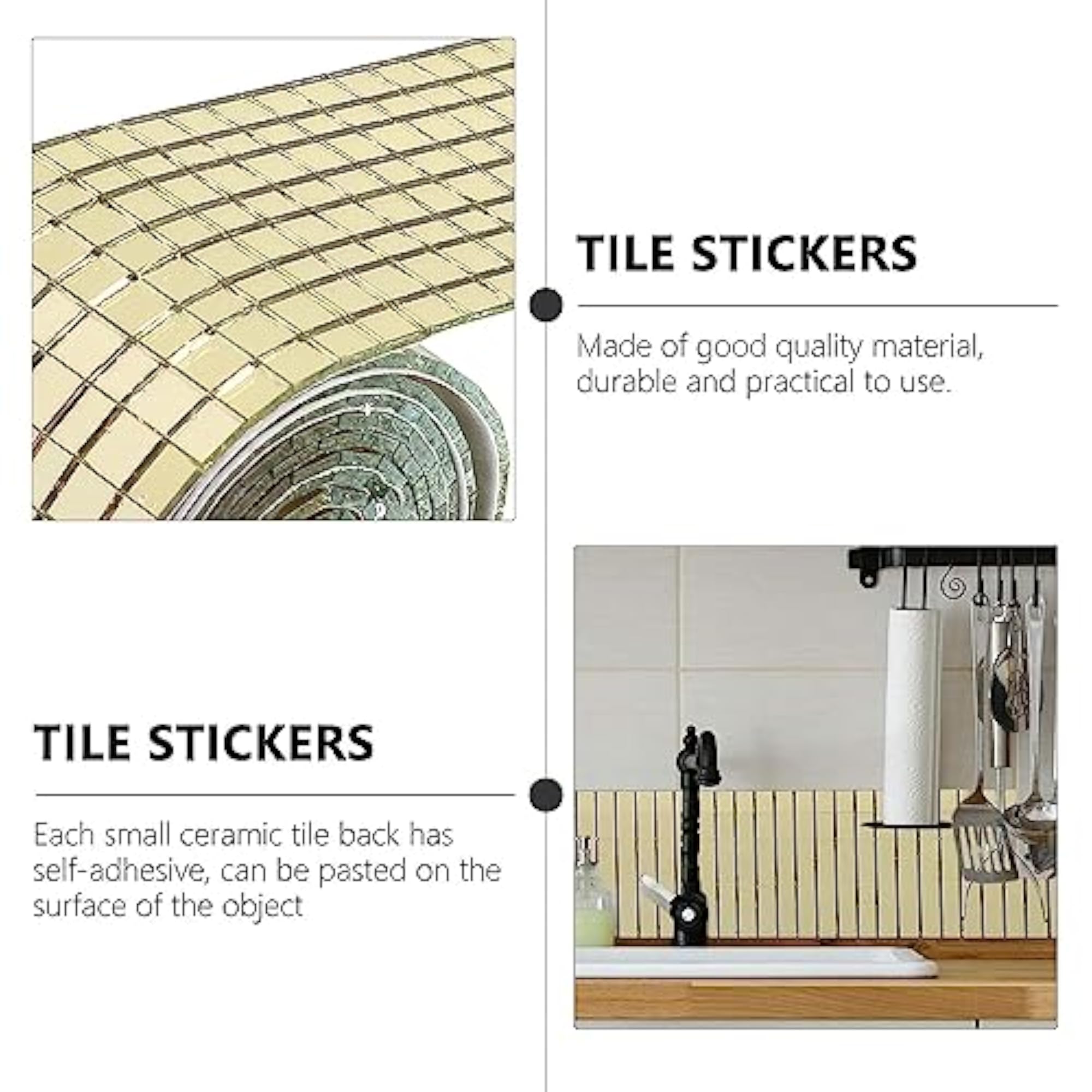 Self-Adhesive Mini Square Glass Mirror Stickers